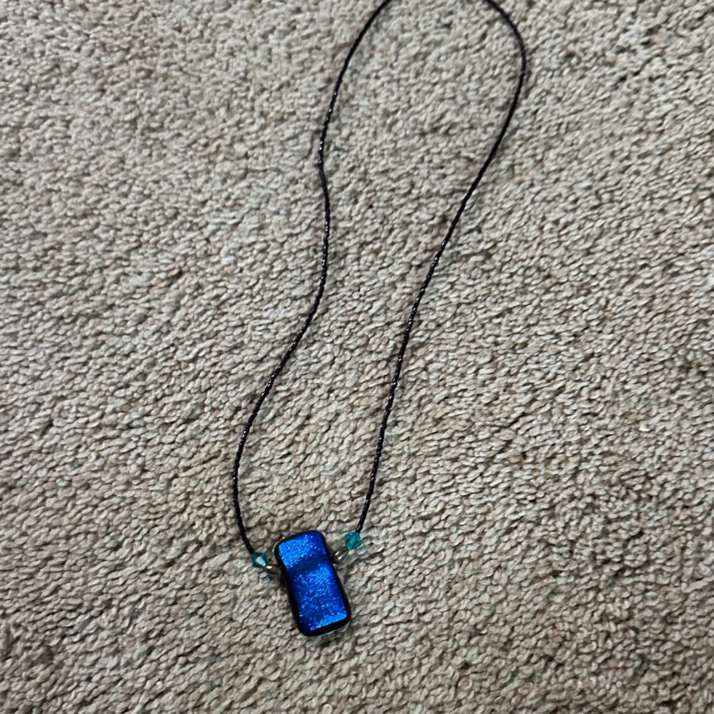 Elegant Blue Pendant Necklace handmade